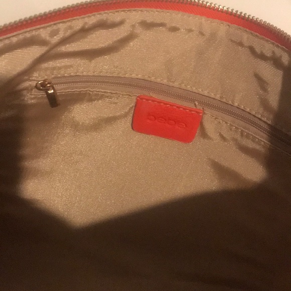 Bebe orange and gold studded large wristlet clutch - Picture 4 of 5